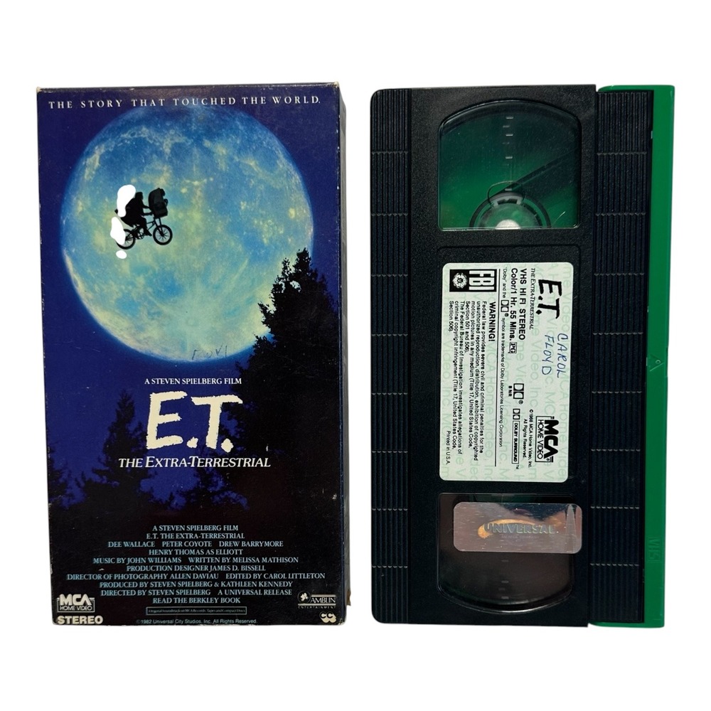 MCA E.T. The Extra-Terrestrial VHS Movie OS Green Guard Steven‎ Spielberg